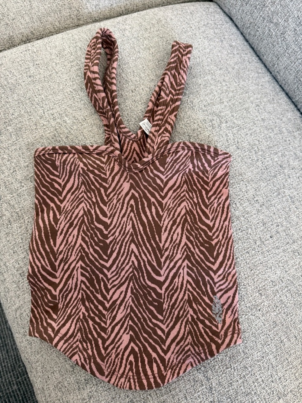 Women’s Pink and Brown Zebra Print Tank Top
